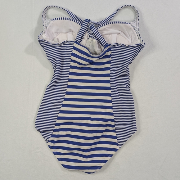 Torrid Nautical Stripe One Piece Swimsuit Blue White Size Estimate 1X - Picture 2 of 8